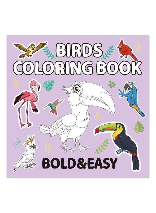 Capstro Bold & Easy Coloring Book for Kids – Cute, Simple Designs for Relaxing Creative Play | Large Illustration Art Book for Children – Cute Bird Theme - Image 2